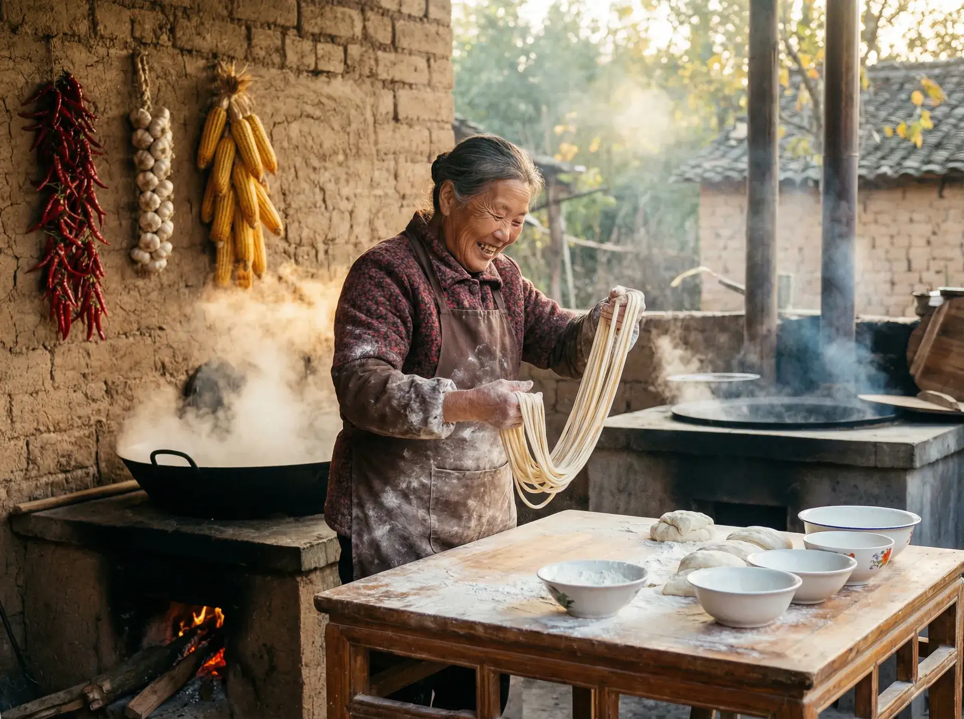 农家大嫂手擀面 - 爱的精灵 快播 乡村美食